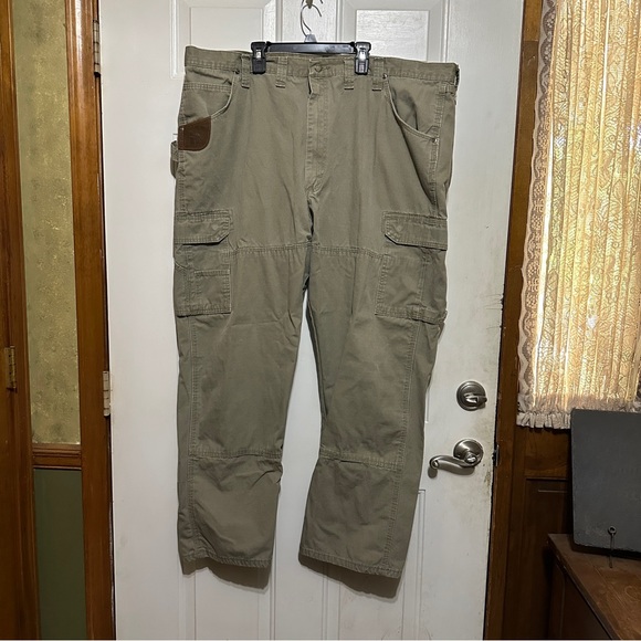 Wrangler Riggs Pants Mens 46x32 Tan Ripstop Technician Workwear Chore‎ Grunge * - Picture 1 of 6